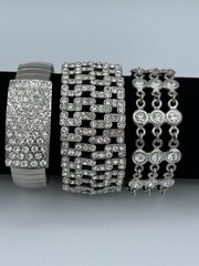 Vintage Rhinestone Crystal Sparkle Bracelets Lot Of 11 Various Styles