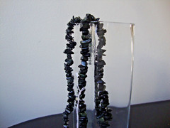 VINTAGE HONG KONG HANDMADE DARK GREEN NEPHRITE JADE CHIPS 35″ ENDLESS NECKLACE