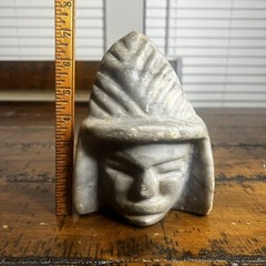 Gorgeous 2 Tone Grey Stone Heavy Warrior Spiritual Statue