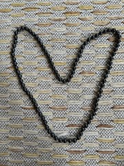 Vintage Hand Knotted Hematite Bead Single Strand Long Necklace, 1960s