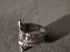 Vintage Unisex Sterling Silver 1960s Coiled Snake Goth Ring Size 10 Cigar Band