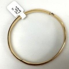 v346 Vintage 14k Yellow Gold 6.4mm Floral Bangle Bracelet