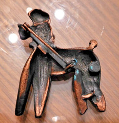 Vintage Rare Copper Plated Pewter Sassy Poodle Brooch Pin