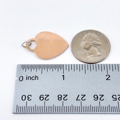 Vintage Sterling Silver 925 Rose Gold Tone Engravable Heart Dog Tag Charm