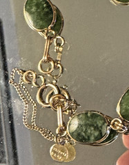 Vintage Catamore Bracelet Nephrite Jade 12kt Gold Filled 7.25″