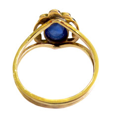 ART NOUVEAU – Antique CABOCHON Sapphire & GOLD Ring FINE