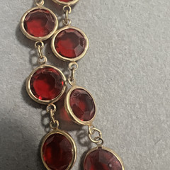 Vintage Swarovski Red Crystal Bezel Set Necklace 34”