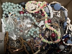 HUGE 5 + Lbs Jewelry WEARABLE Lot Tangled Unsearched VINTAGE ESTATE TREASURE