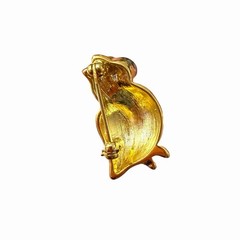 Vintage Mixed Metal Owl Brooch Gold & Silver Tone Rhinestone Eyes Figural Pin