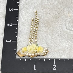 Vintage Ceramic Flower Brooch Lot of 2 Pins AS IS