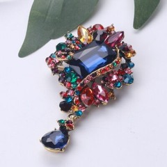 Rhinestone Vintage Brooch Pin Clothing Large Crystal Corsage Dress Accessories