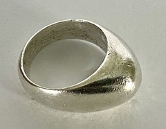 Vintage Sterling Silver Heavy 12.4gr Curved Smooth Dome Ring Size 6.5