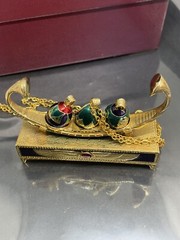 VTG Edgar Berebi Limited Edition Egyptian Faberge Eggs Pendant Necklace W/stand