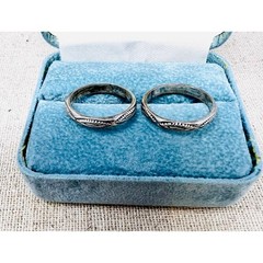 Vintage Sterling Silver Navajo Style Stacking Ring Bands Set of 2 Size 5