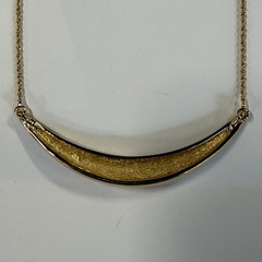 Christian Dior Vintage Necklace Pave Rhinestone Enamel Crescent Gold Plate 16”