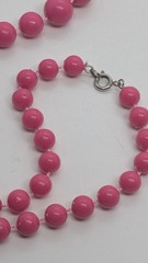 1986 Hallmark Bear Heart Pin + Pink Beaded Necklace Valentine Day Jewelry Bundle