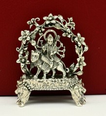925 silver Goddess bhawani durga statue, figurine,puja article home temple art06