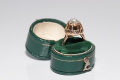 Antique Circa 1900s 18k Gold Natural Rose Cut Diamond Solitaire Ring