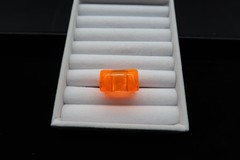 Vtg 60’s Orange Mod Acrylic Resin Glow in the Dark Ring Retro Fashion Size 5.5