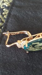 Vintage 1990-s 14 Ct Rolled Gold Large Blue Topaz Earrings-Hallmarked 585 RG