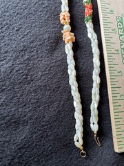 Beautiful Necklaces (2) Beaded Coral Jade & Mother of Pearl VINTAGE 18″ & 17″