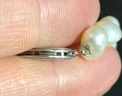 Vintage Genuine Real Freshwater Pearl Bracelet Sterling Silver 925 Knotted P18
