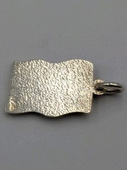 Vtg 925 Sterling Silver Blue Red Enamel American Flag Charm Waving USA Pendant
