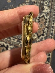 Vtg Antique Gold Tone Carved Shell Cameo Brooch Pendant Estate