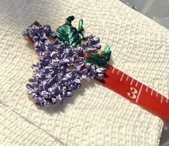 SALE: Vintage Gold Tone Lilacs Flower Floral Purple Enamel Brooch Pin Unsigned