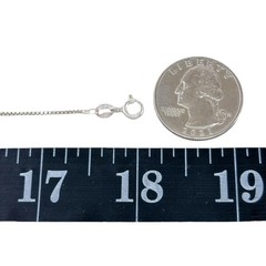 Vintage Italy Sterling Silver 925 Box Chain Necklace 18″