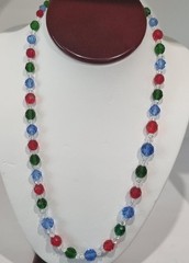 Antique c1930s Mardi Gras Glass Necklace Original Tag Bijoux de Boheime Video