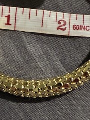Vintage Whiting & Davis Mesh Snake Wrap Bracelet Green Peking Glass Cabachon