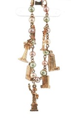 Vintage New York City Landmark Charm Bracelet Gold Tone