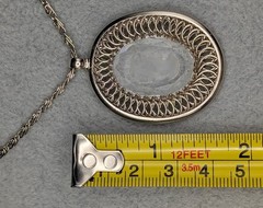 Vintage Reverse Cameo Intaglio Pendant Necklace, Unmarked (Whiting & Davis ?)