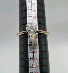 VTG ESPO 14KT Yellow Gold G.E. Electroplated Cubic Zirconia Solitaire Ring SZ9.5