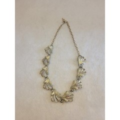 Sarah Coventry Necklace Vintage Silver Tone Scroll Leaf Link Choker MCM Jewelry