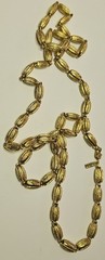 BEAUTIFUL VINTAGE 1980’S SIGNED MONET GOLD-TONE CORN COB 30″ NECKLACE