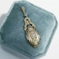 1.8Ct Art Deco Style Lab Created Diamond Anniversary 14K White Gold FN Pendant