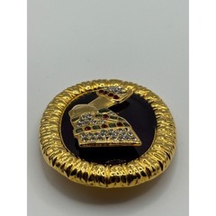 Vintage Berebi Nefertiti Brooch Enamel Limited Edition Pin Missing Rhinestones