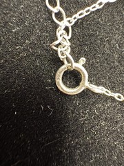 VTG Dainty 925 Sterling Silver Asymmetrical Open Heart Charm CableChain Necklace