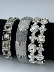 Vintage Rhinestone Crystal Sparkle Bracelets Lot Of 11 Various Styles
