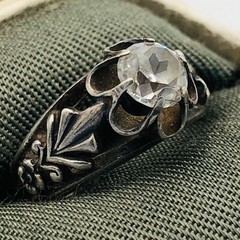 Soviet Engagement Ring Silver 875 Rock Crystal Size 5