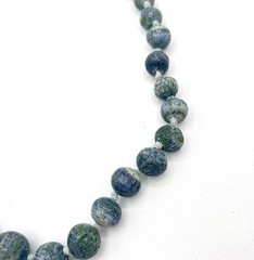 Vintage Les Bernard Necklace Blue Green Gray Coral Graduated Bead 19.5”