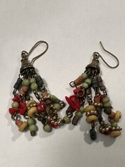 2” BRASS PLATED BOHO PIERCED EARRINGS-COSTUME JEWELRY