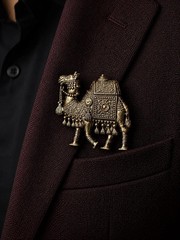 Vintage Camel Lapel Pin for Men | Antique Silver Camel Brooch | Suit Jacket Pin