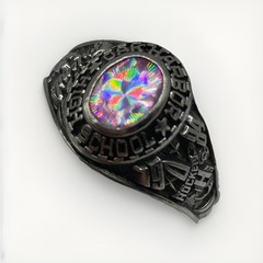 Balfour Celestrium 1984 Oak Harbor HS Class Ring Iridescent Stone Sz 9.5 Women’s