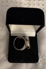 vintage Sterling Silver Size 6 1/2 Ring With Semi Precious Stones