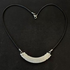 Natural White Jade Jadeite Pendant Necklace 20 inch, 60x10x2 mm