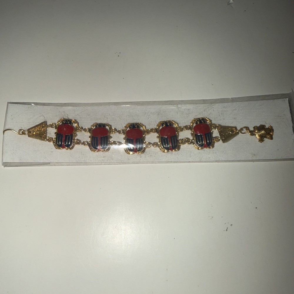 Egyptian Scarab Metal Bracelet (K