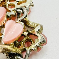 Lot Lisner PINK Moonglow Lucite Necklace, Park Lane & Other Rhinestone Brooches
